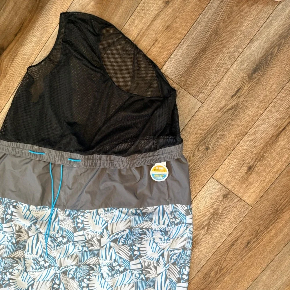 Rochester Swim Trunks Mens 5XLT GreyUV Tropical‎ Quick Dry Board Shorts NWT uv